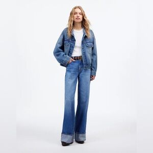 Madewell Blue Wide-Leg Flare Jeans